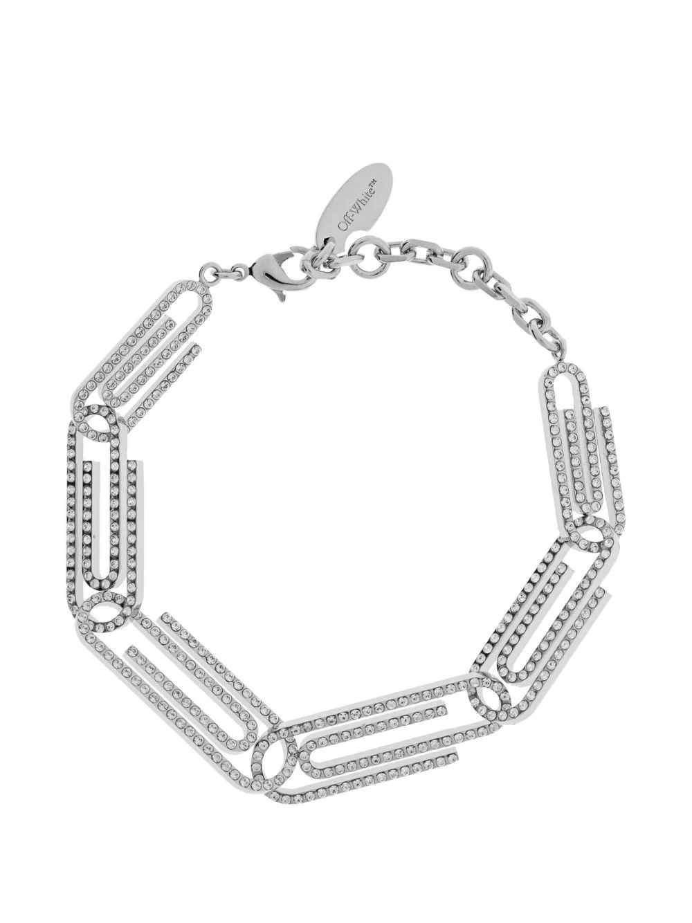 crystal-embellished paperclip-link bracelet - 1