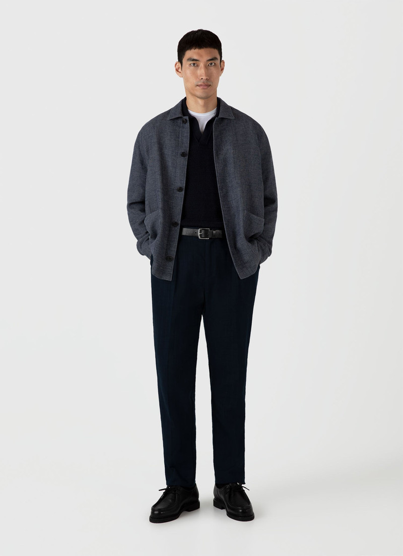 Sunspel Long Sleeve Textured Cotton Polo Shirt outlook