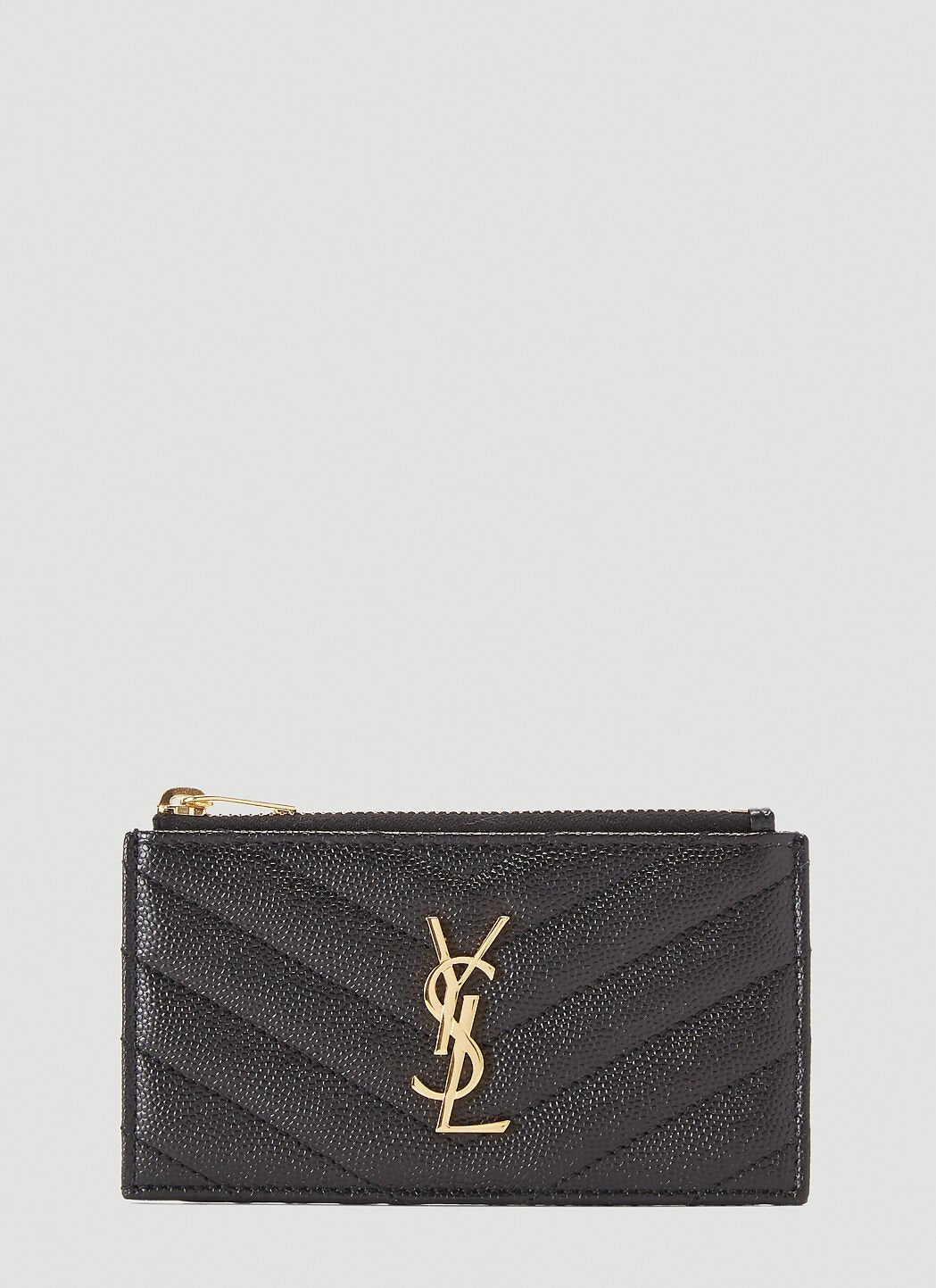 Saint Laurent Women Logo-Plaque Grain De Poudre Wallet - 1