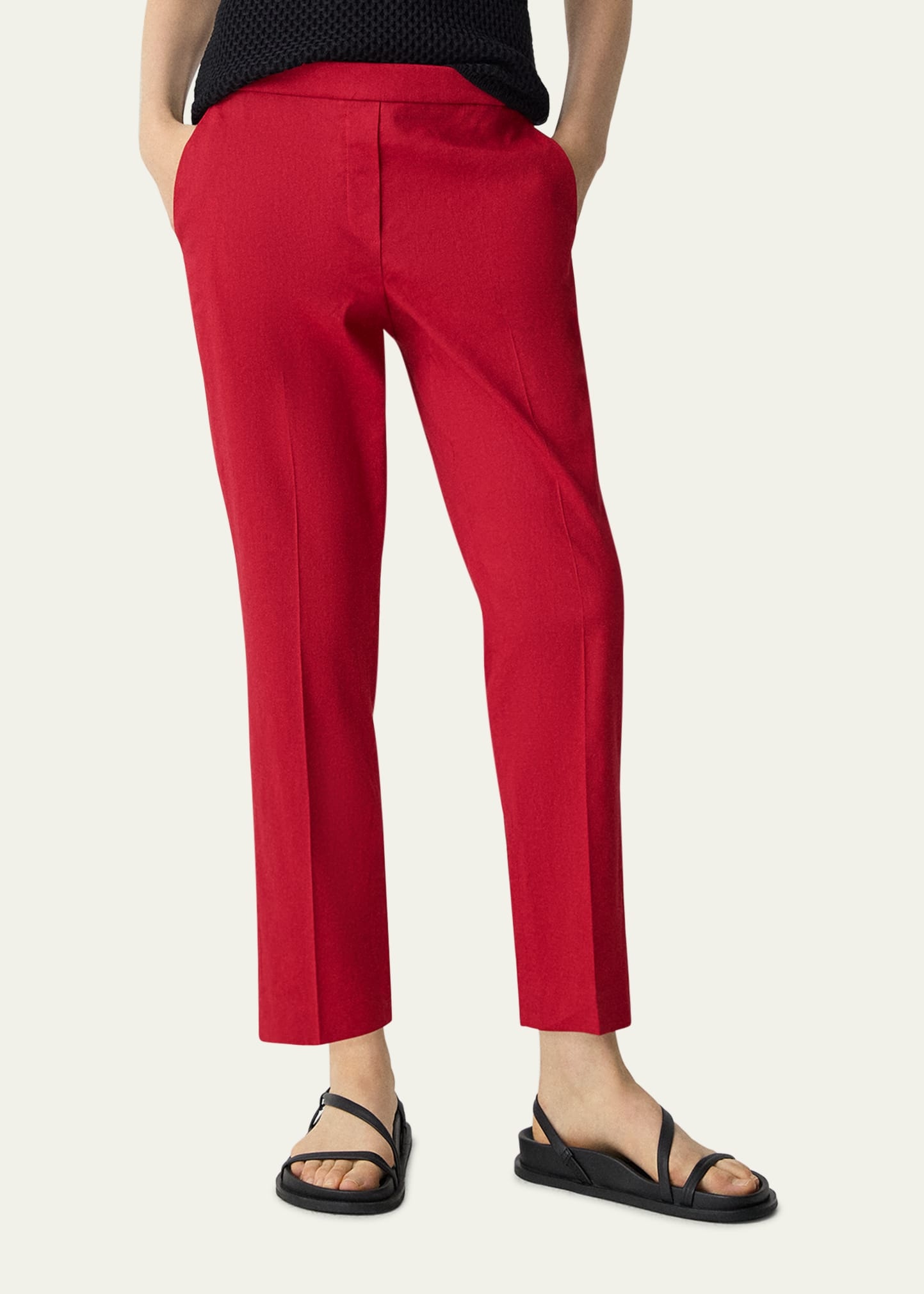 Treeca Good Linen Cropped Pull-On Ankle Pants - 5