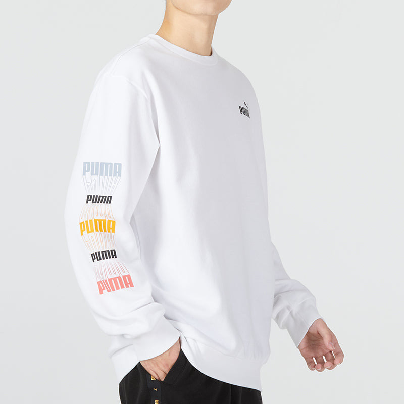 PUMA Ess Logo Repeat Graphic Crew 'White' 675128-02 - 5