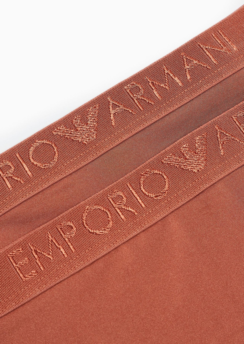 EMPORIO ARMANI ASV two-pack of iconic logo band recycled microfibre Brazilian briefs outlook