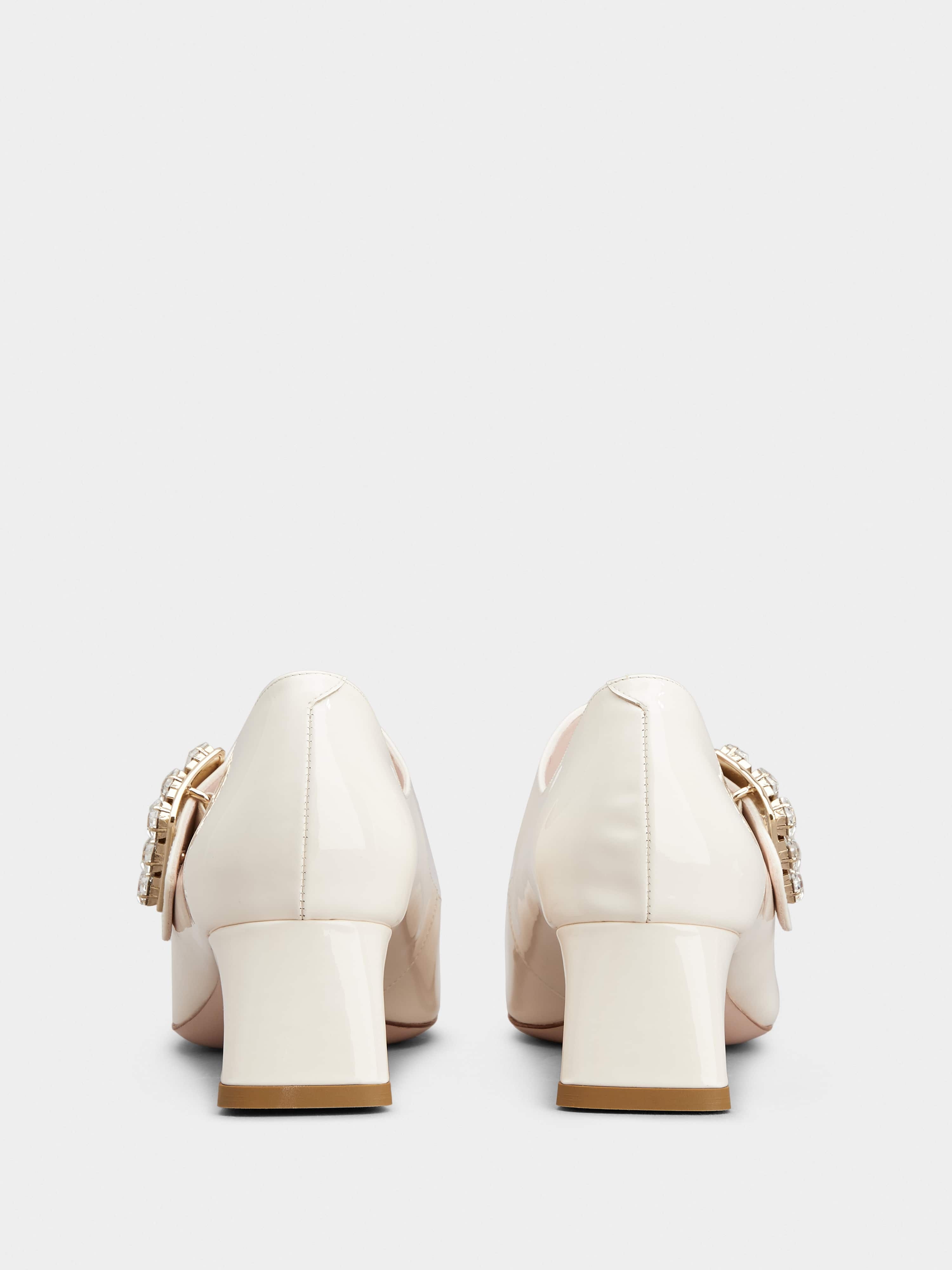 Très Vivier Rhinestone Buckle Babies Pumps - 5