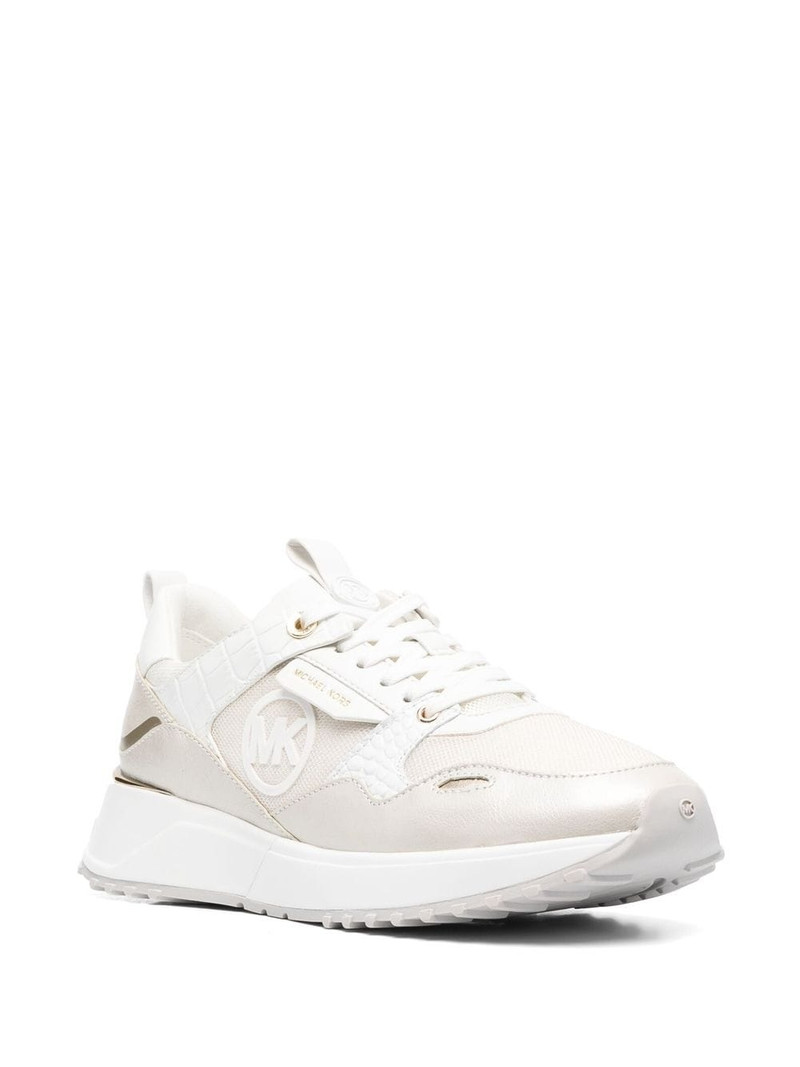 MICHAEL KORS Theo metallic-effect low-top sneakers outlook