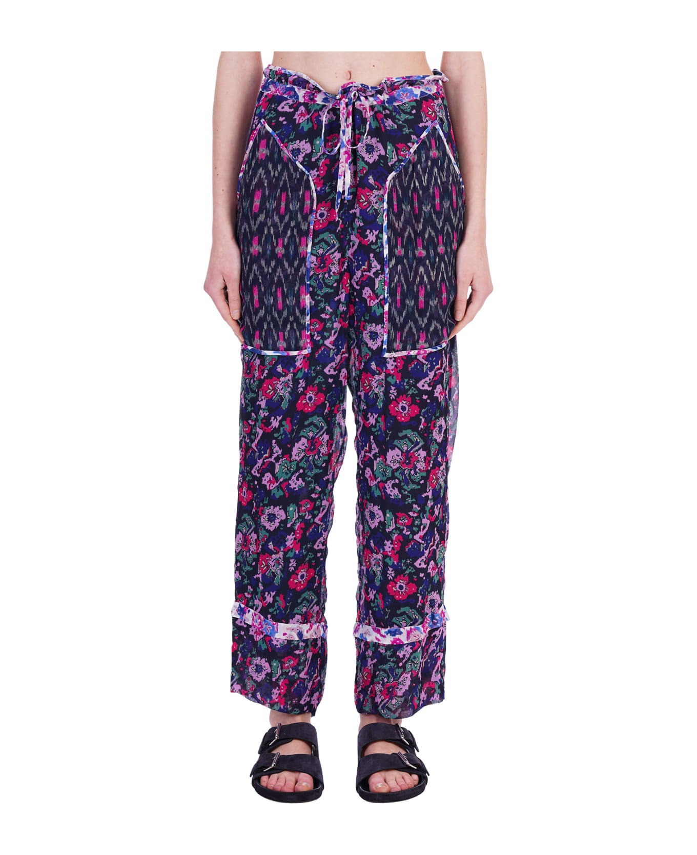 Ryama floral-print georgette straight-leg pants - 1