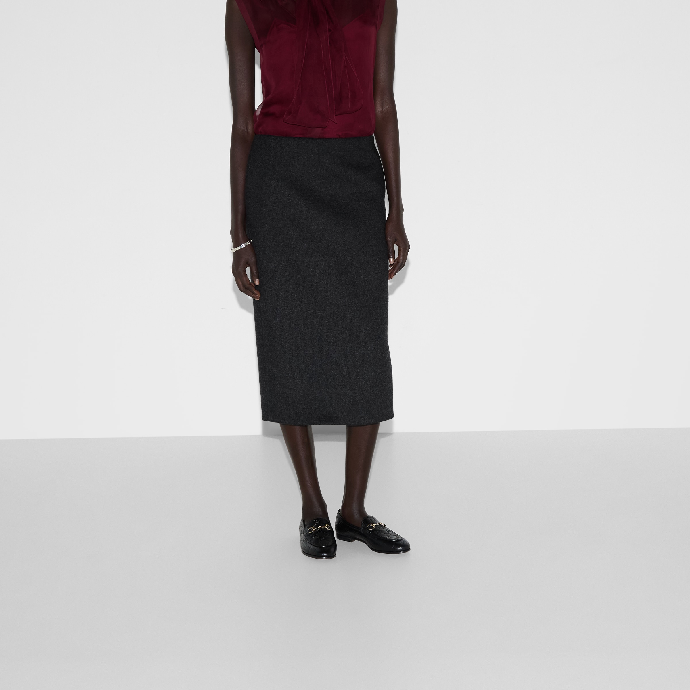 Embroidered wool and silk skirt - 3
