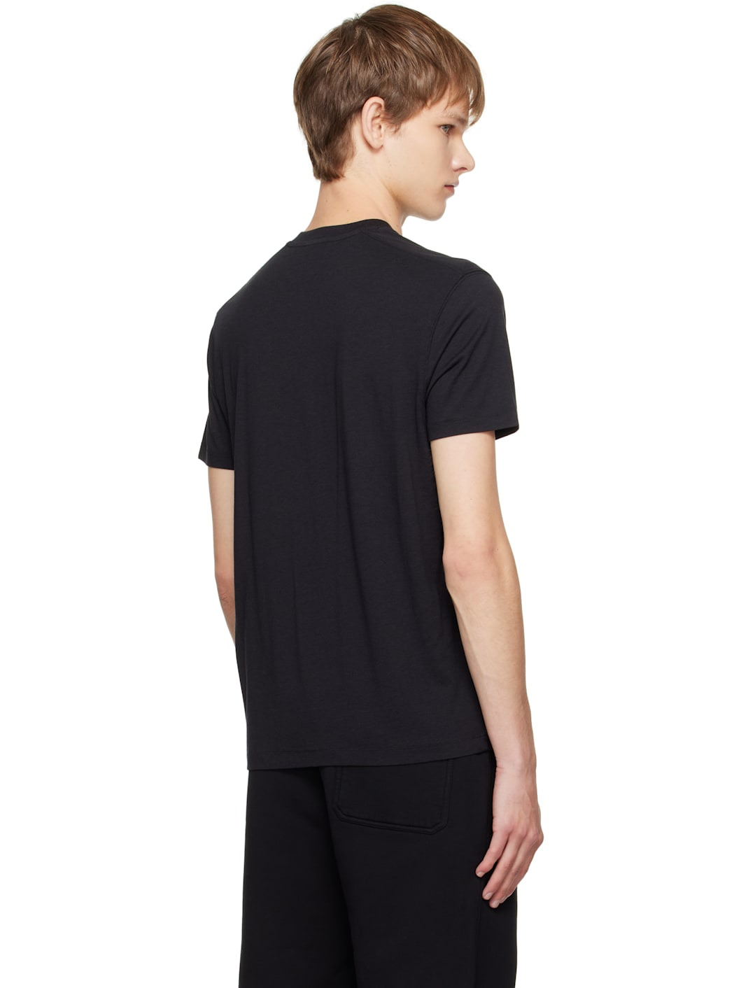 Black Lyocell Cotton Crewneck T-shirt - 3