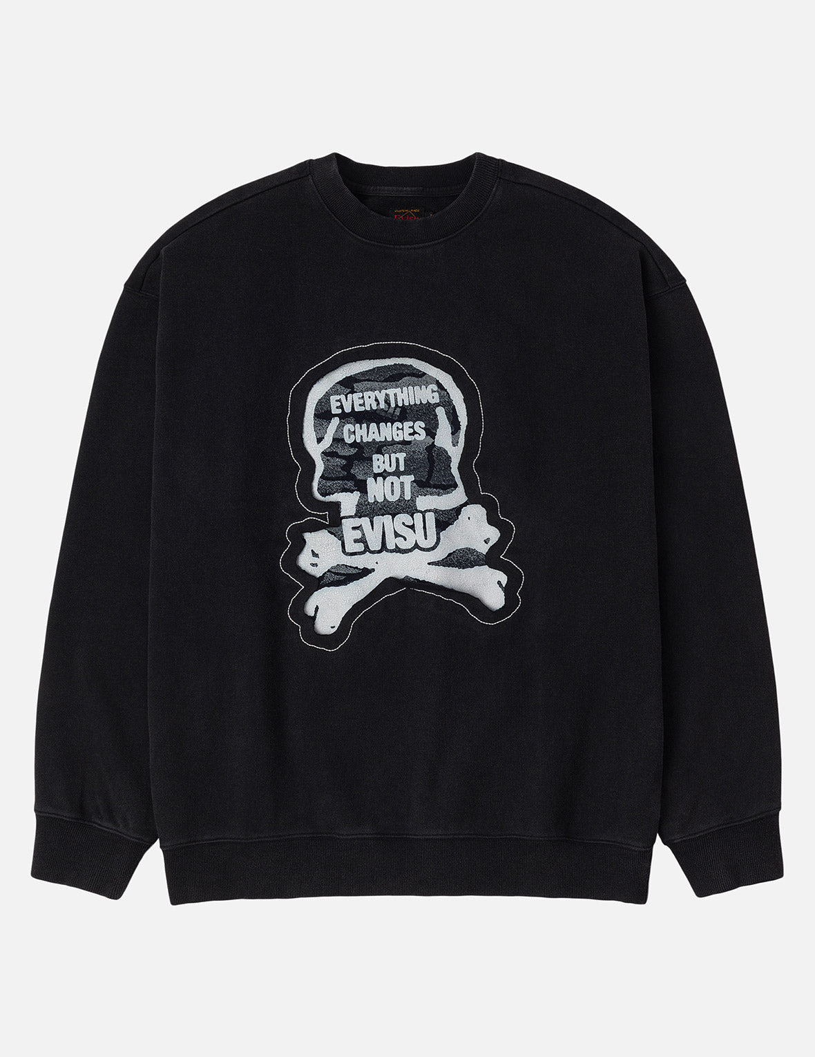 "Back to Bone" and Skull Print Fashion Fit Sweatshirt - 3