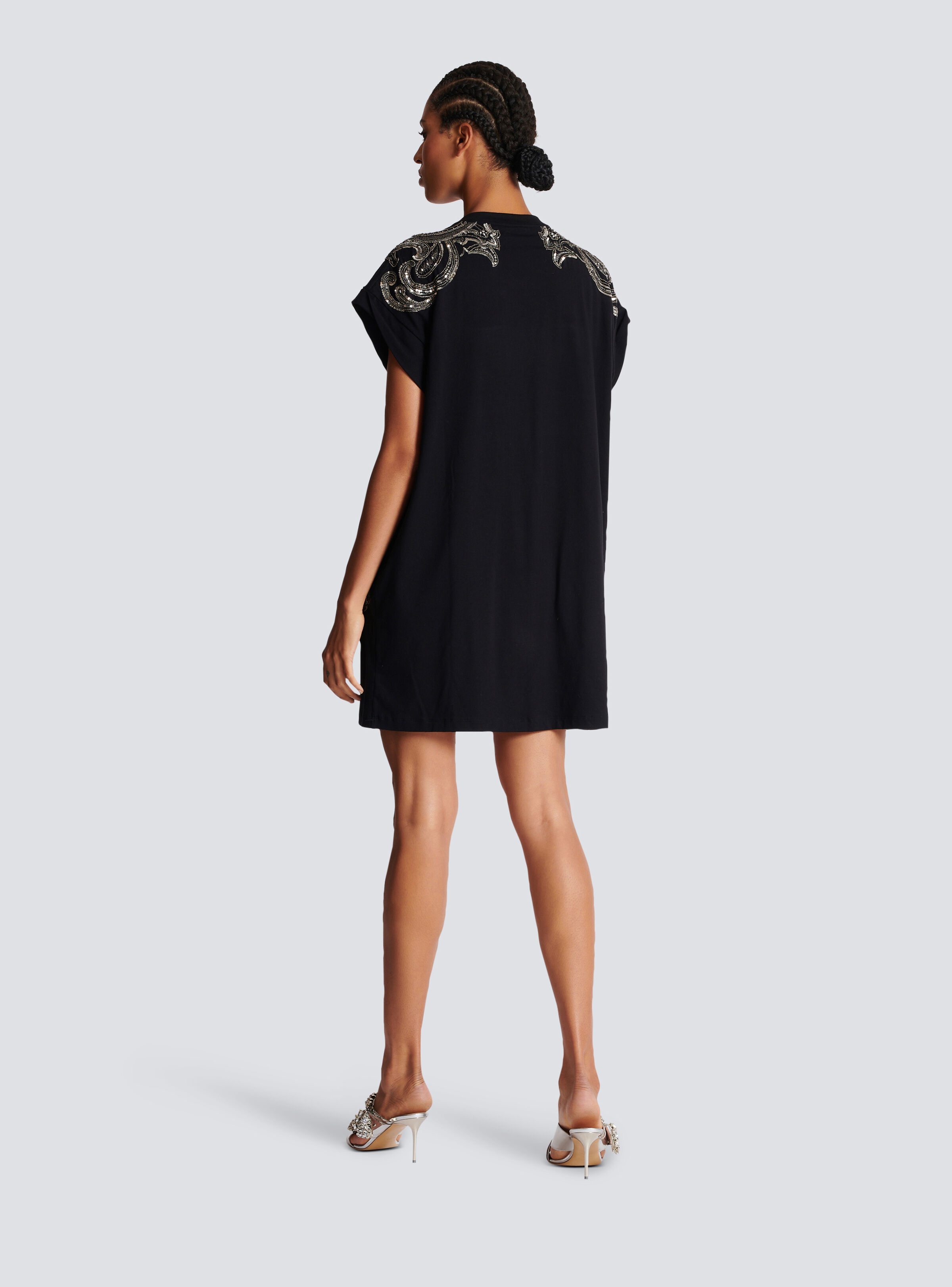 Balmain Signature chain embroidered T-shirt dress - 4