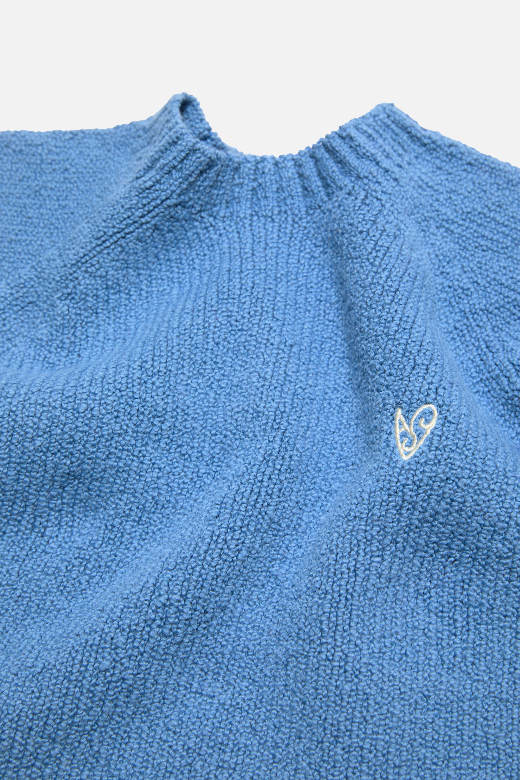 Cropped crewneck sweater - Ocean blue - 4