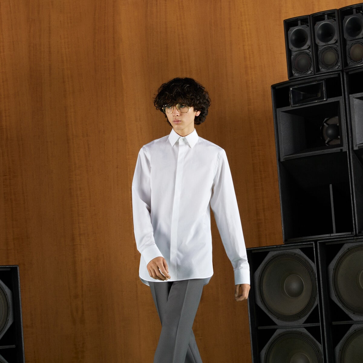 Cotton boxy shirt with Double G - 5