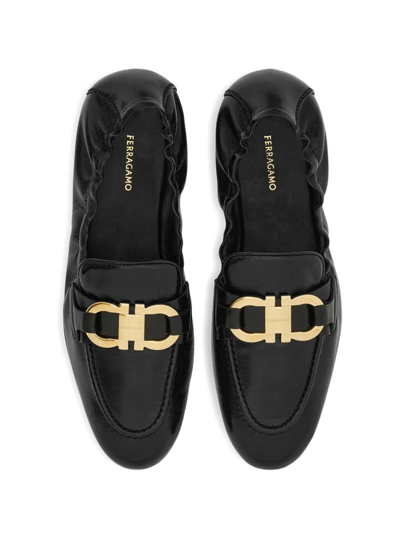 FERRAGAMO jodie metallic leather loafers outlook