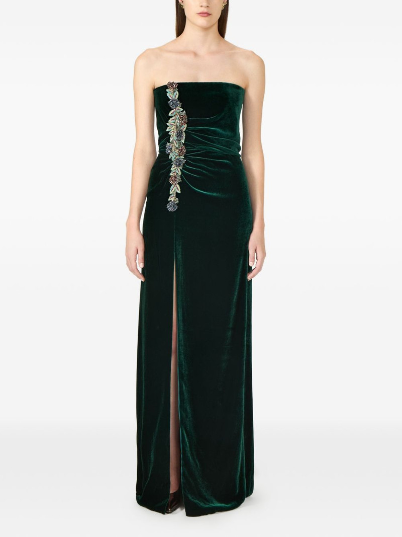 Brisha ruched crystal-detail gown 4