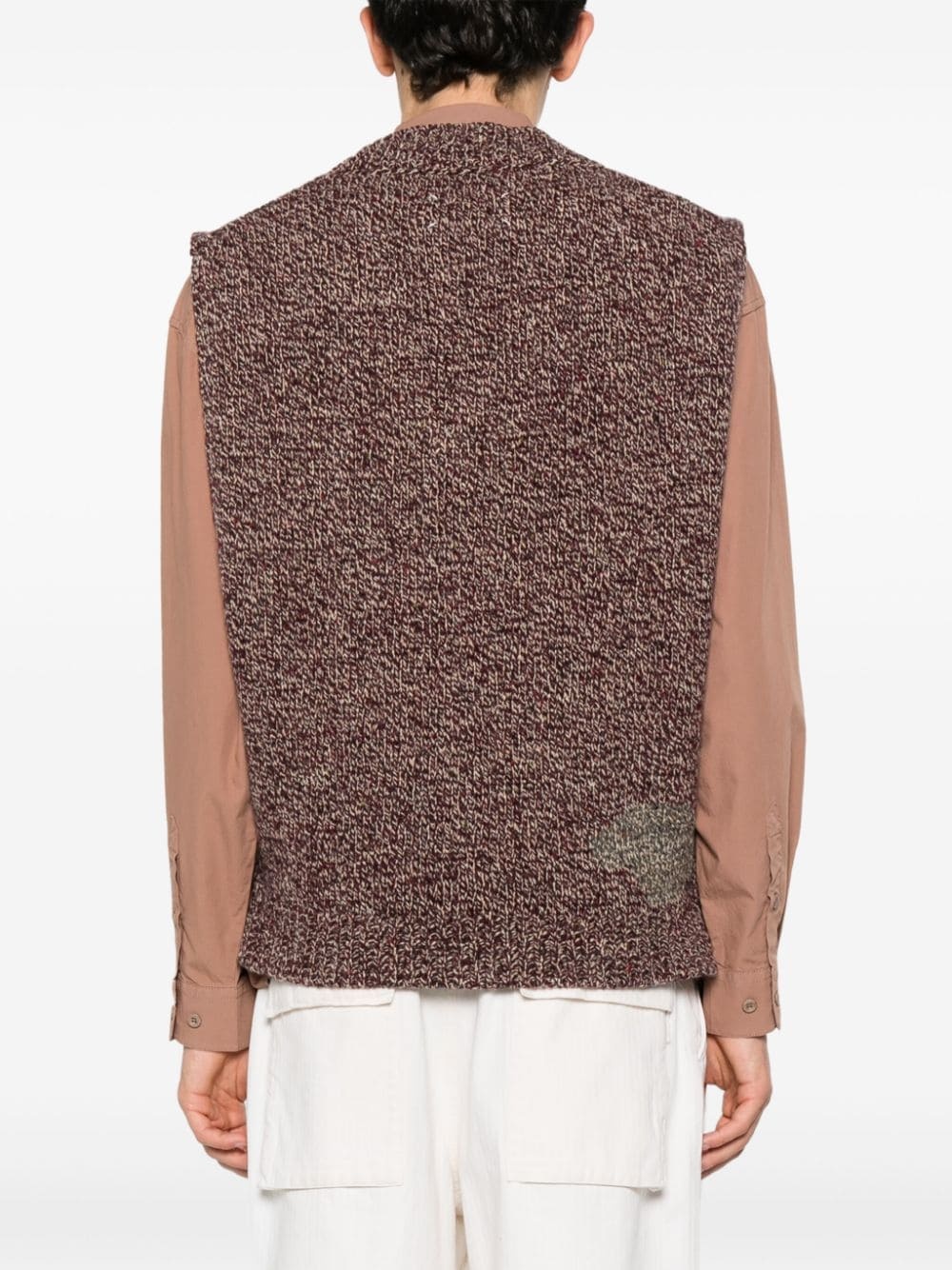 Mended wool-blend vest - 4