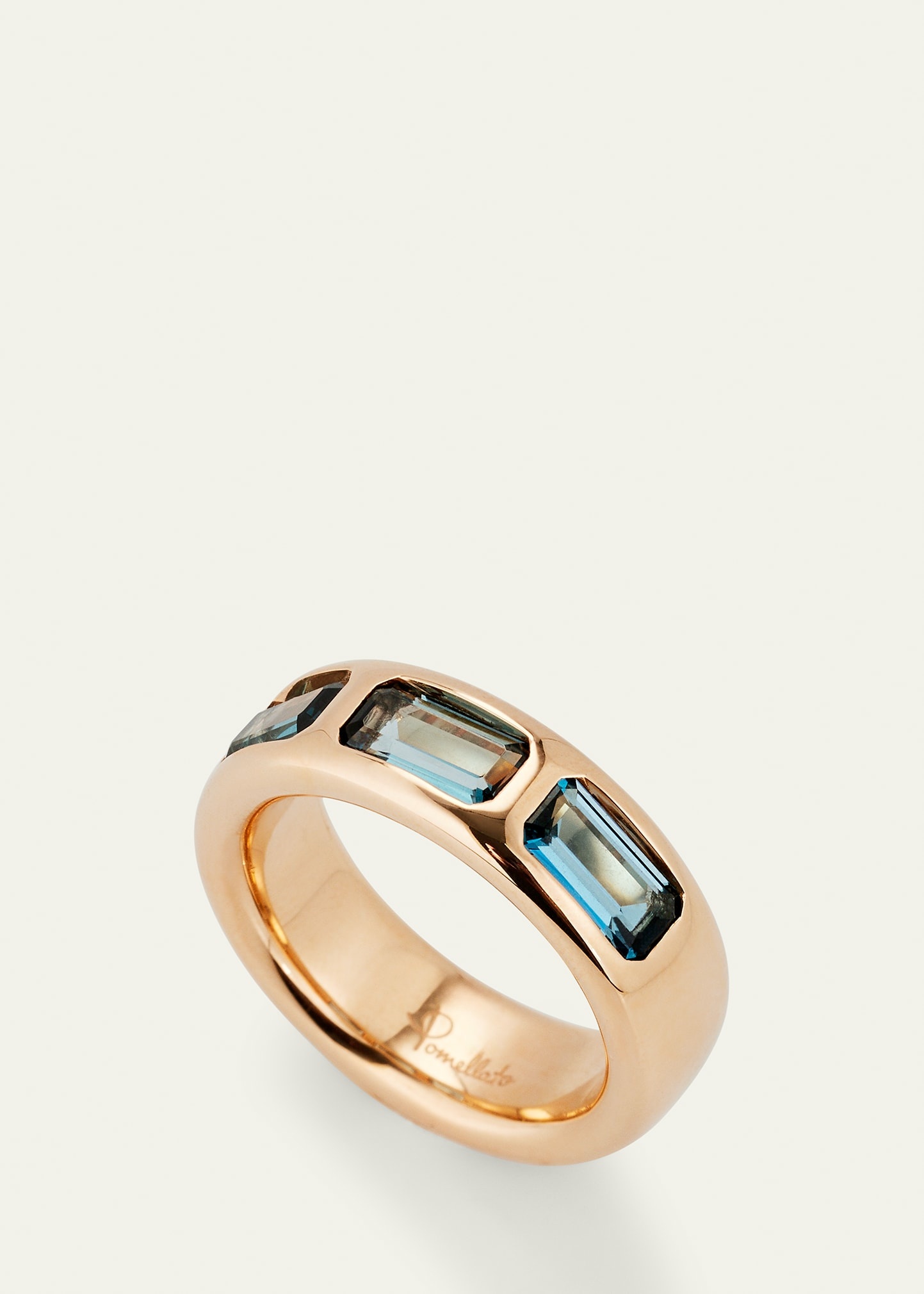 18K Rose Gold Iconica Ring with London Blue Topaz - 4