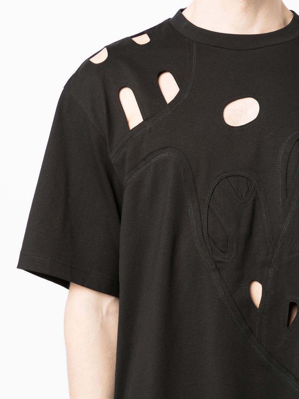 cut-out detail cotton T-shirt - 5