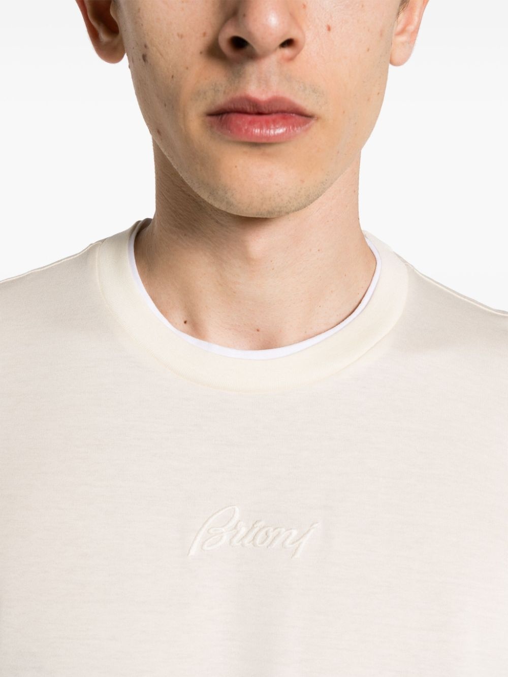 logo-embroidered layered T-shirt - 5