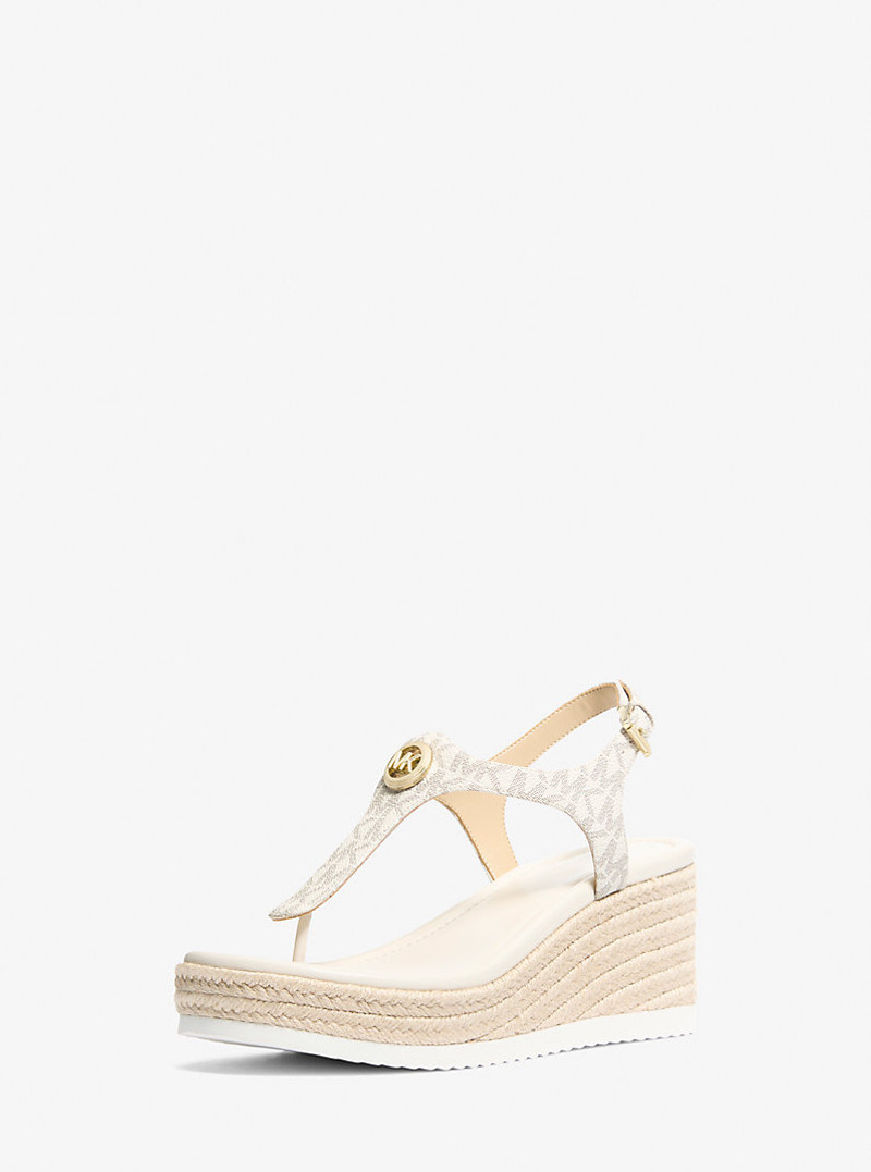 MICHAEL KORS Val Signature Logo Thong Wedge Sandal outlook