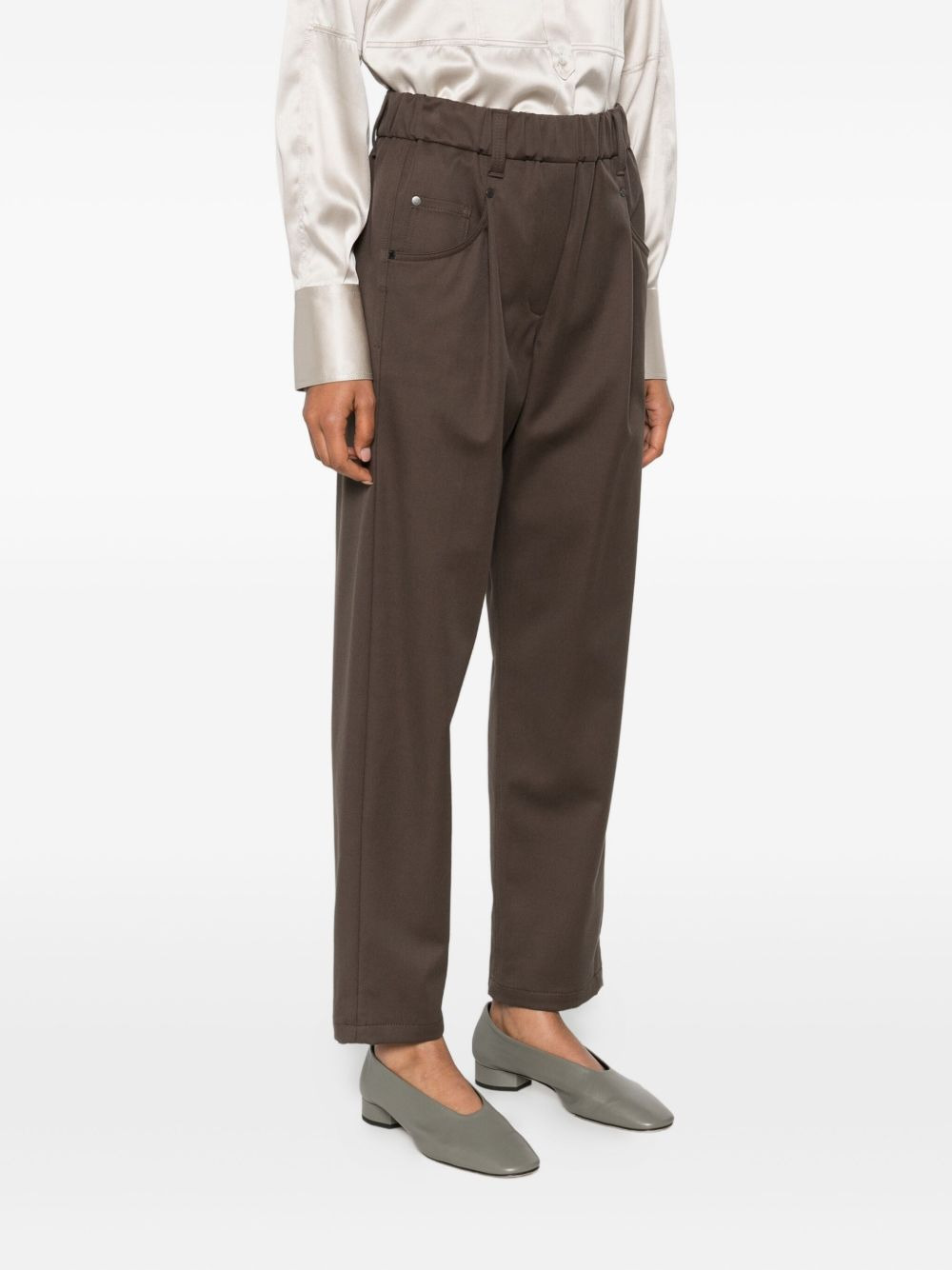 pleated-front five-pocket trousers - 3