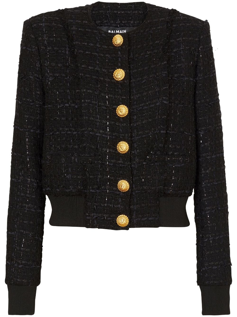 tweed single-breasted jacket - 1