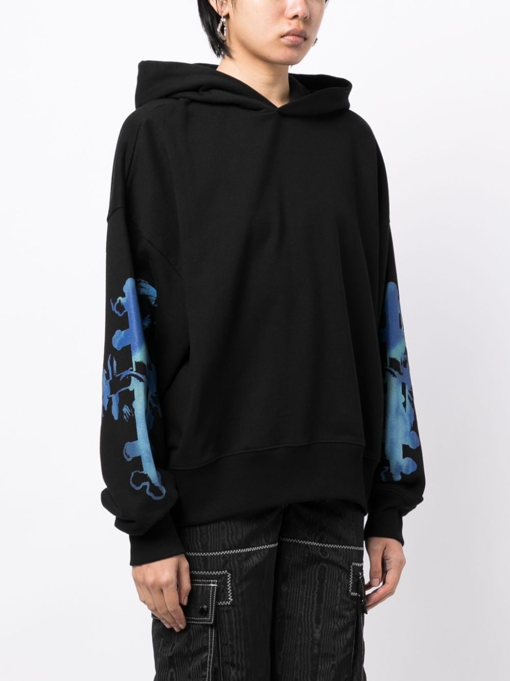 graphic-print cotton hoodie - 4