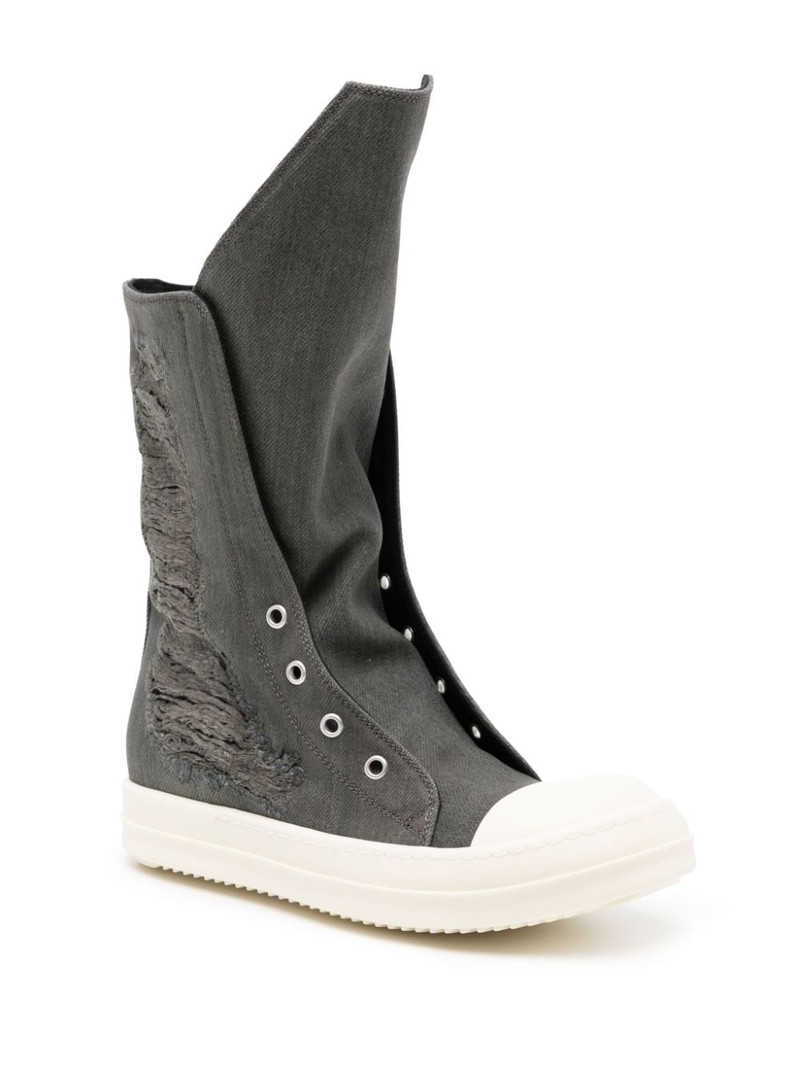 Rick Owens DRKSHDW distressed sneaker boots outlook