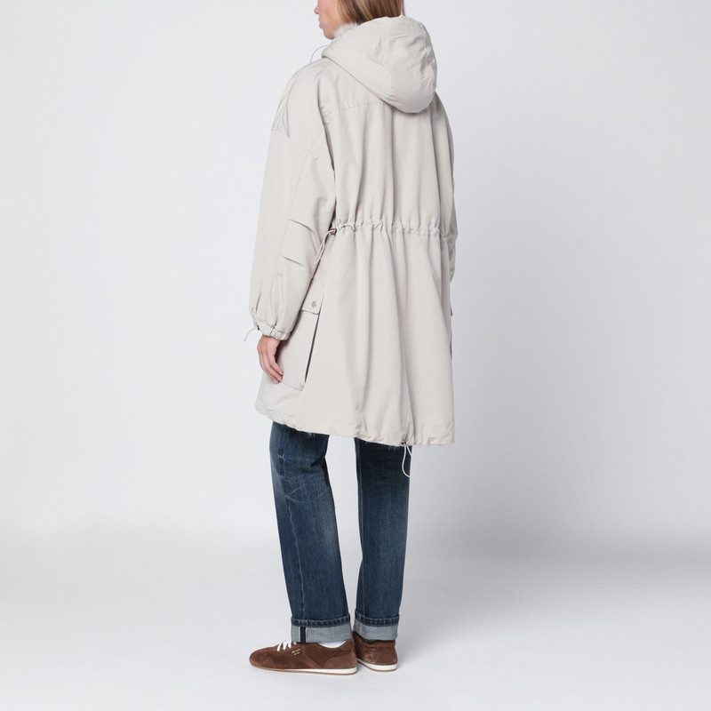 Light beige cotton blend parka 3