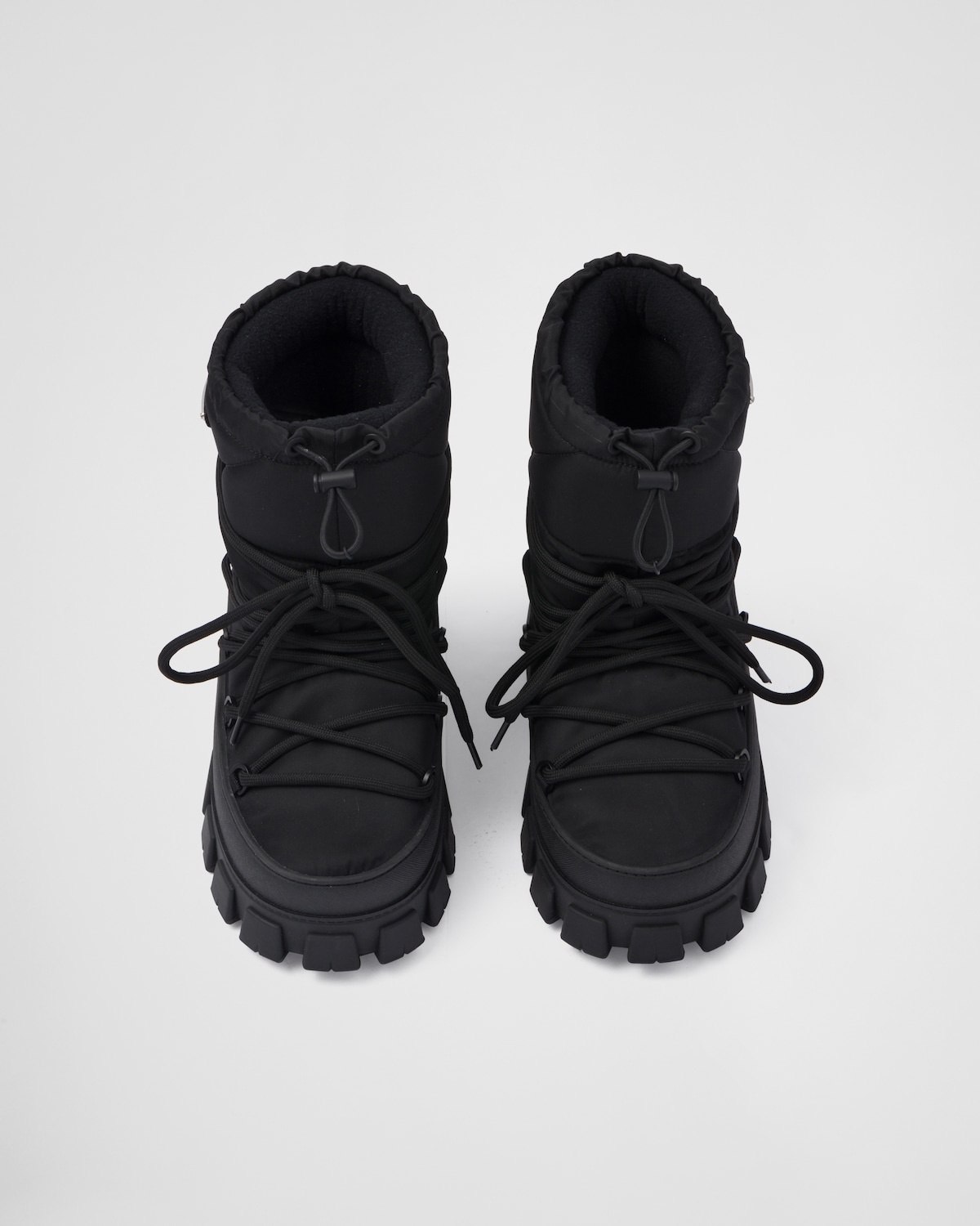 Prada Nylon Gabardine Après-Ski Boots with Pouch, Women, Black, Size 37/38