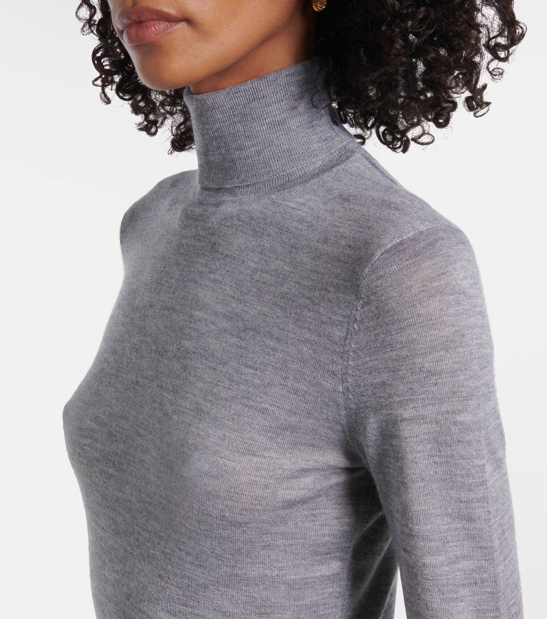 Costa cashmere and silk turtleneck top - 4