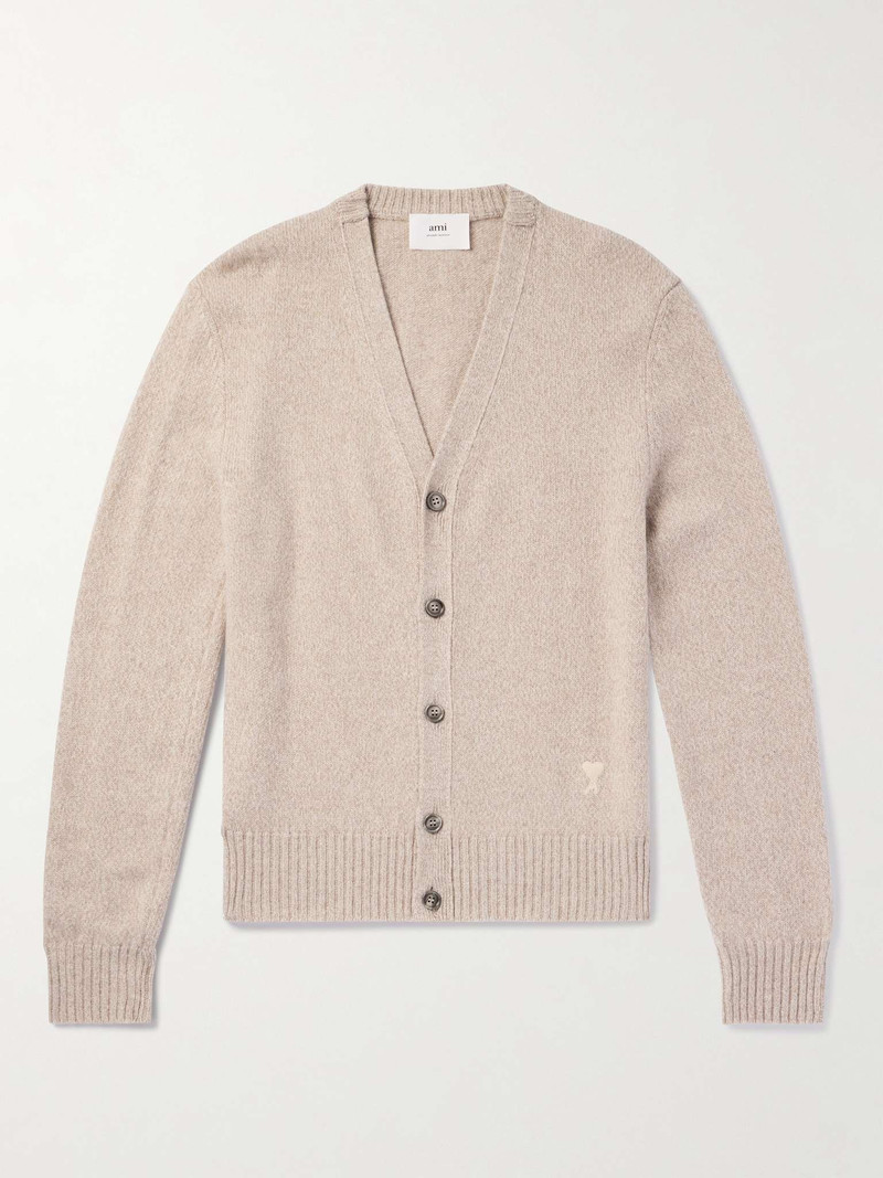 ADC Logo-Embroidered Cashmere and Wool-Blend Cardigan - 1