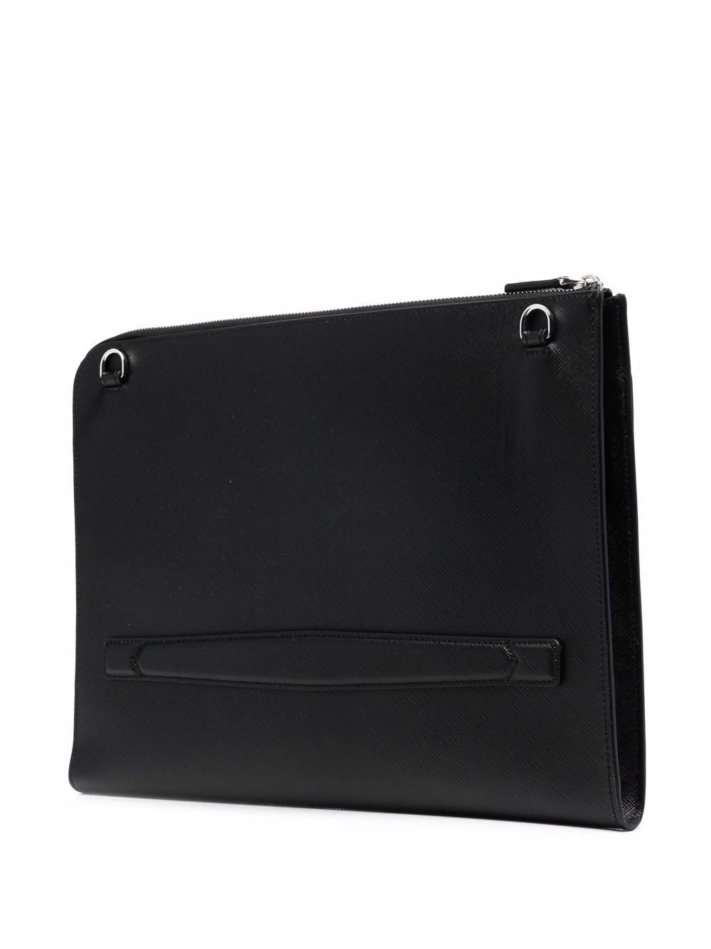 grained leather laptop bag - 3