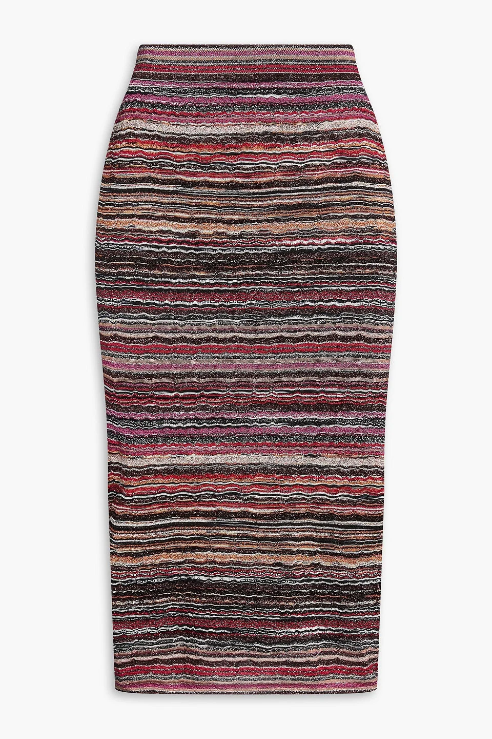 Metallic crochet-knit pencil skirt - 1