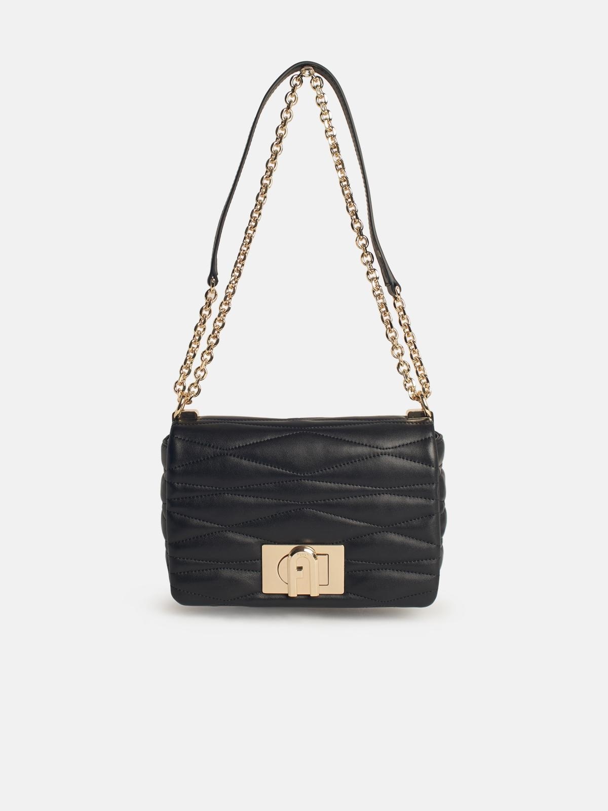 '1927' SMALL BLACK LEATHER CROSSBODY BAG - 1