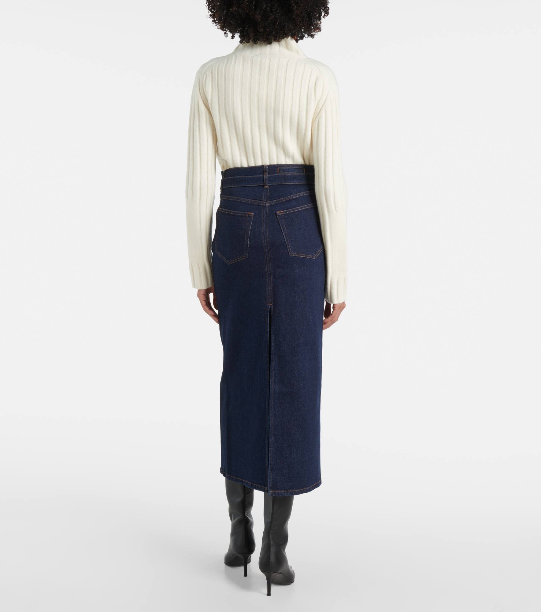 Calder denim midi skirt - 3