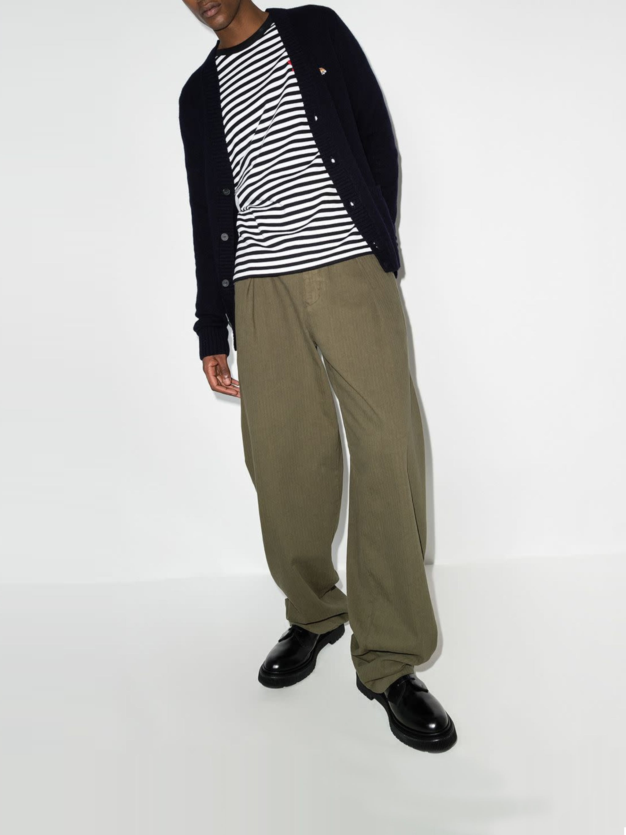 MAISON KITSUNE Men Baby Fox Patch Cosy Cardigan - 2