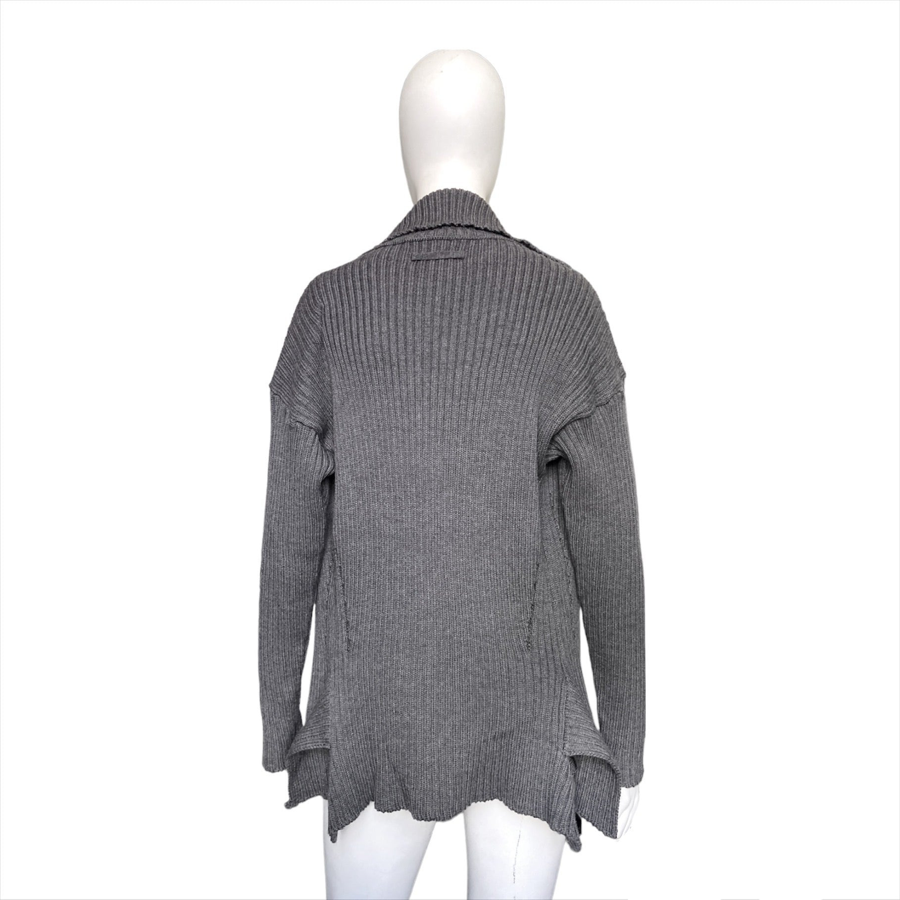 Jean Paul Gaultier Grey knit zip up cardigan XL - 4