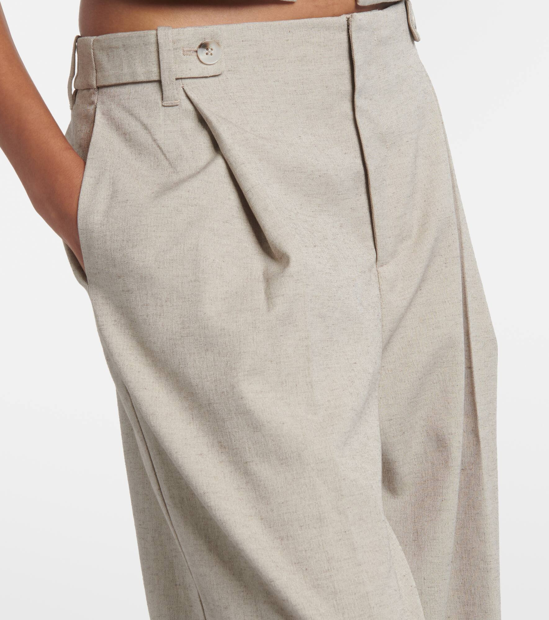 Leone mid-rise wide-leg pants - 4