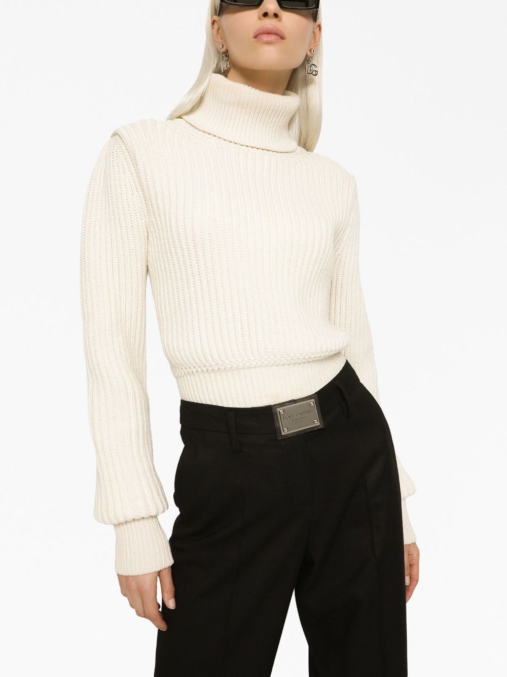 ribbed-knit roll-neck jumper - 4