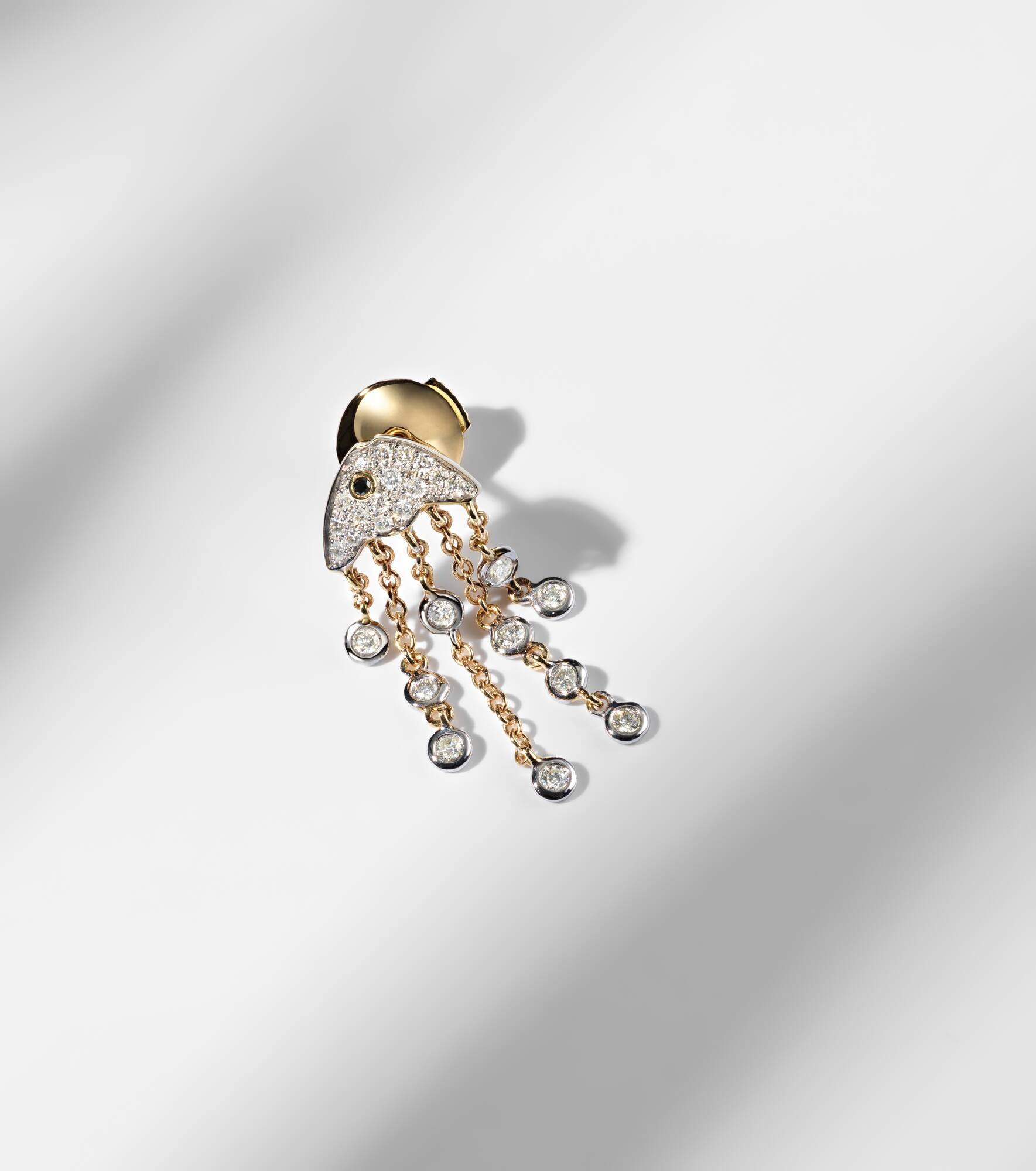 Méduse 18kt gold single earring with diamonds - 5
