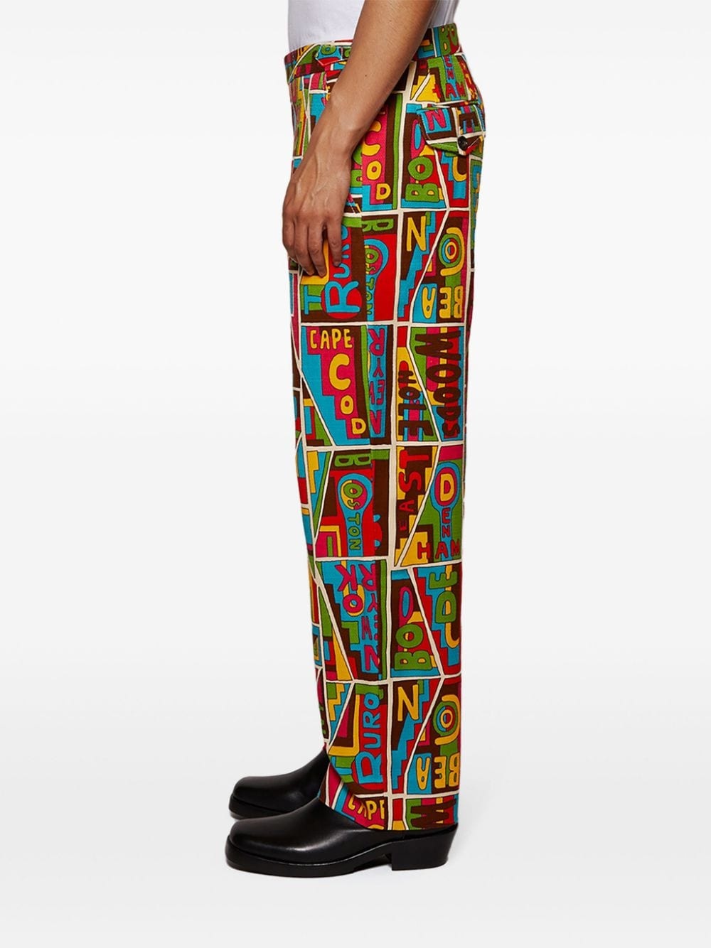 New England graphic-print trousers - 5