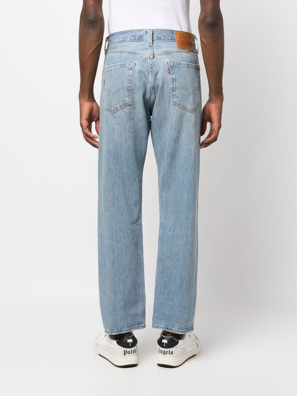 light-wash straight leg jeans - 6