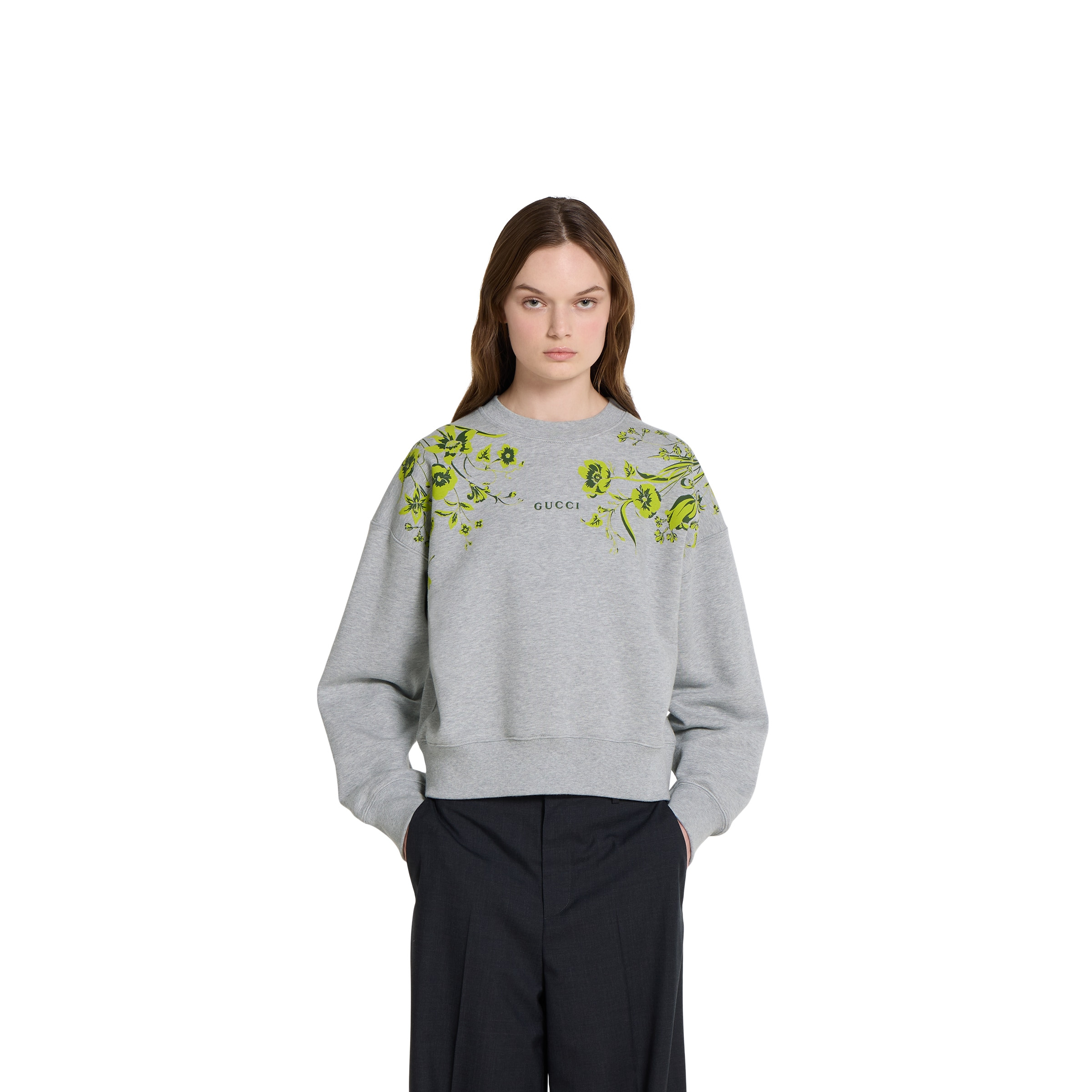 Cotton jersey sweatshirt with print - 3