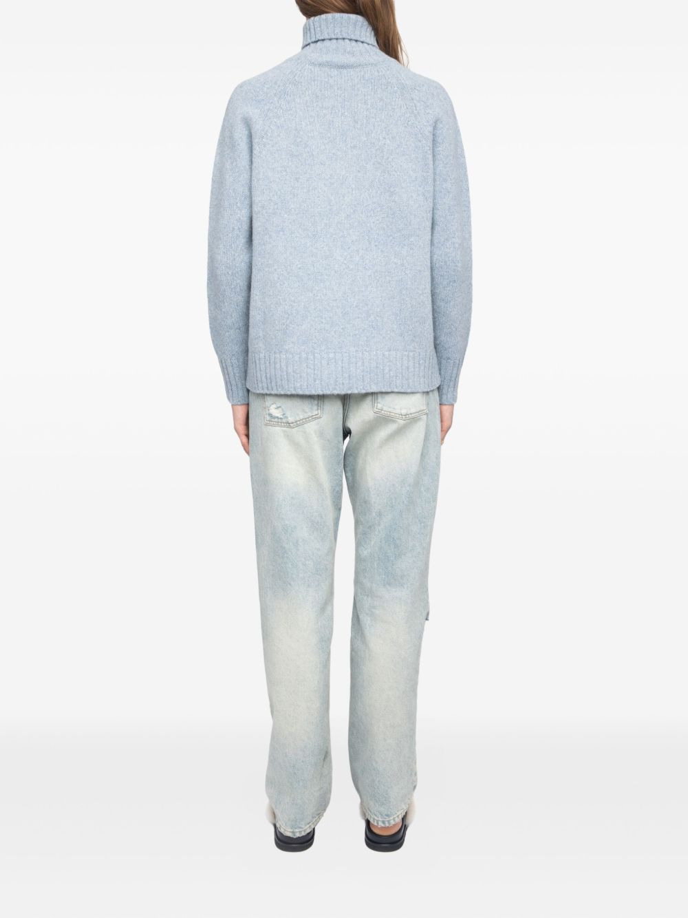Mora roll-neck frayed-detail sweater - 3