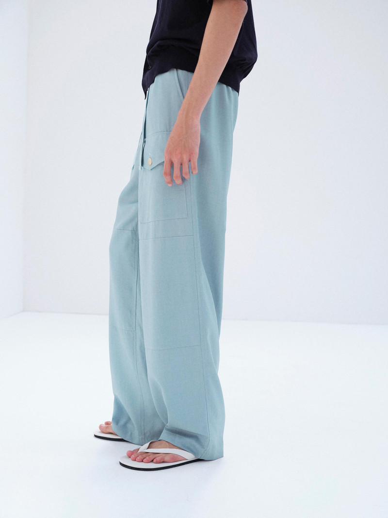 WOOL HERRINGBONE CARGO PANTS 4