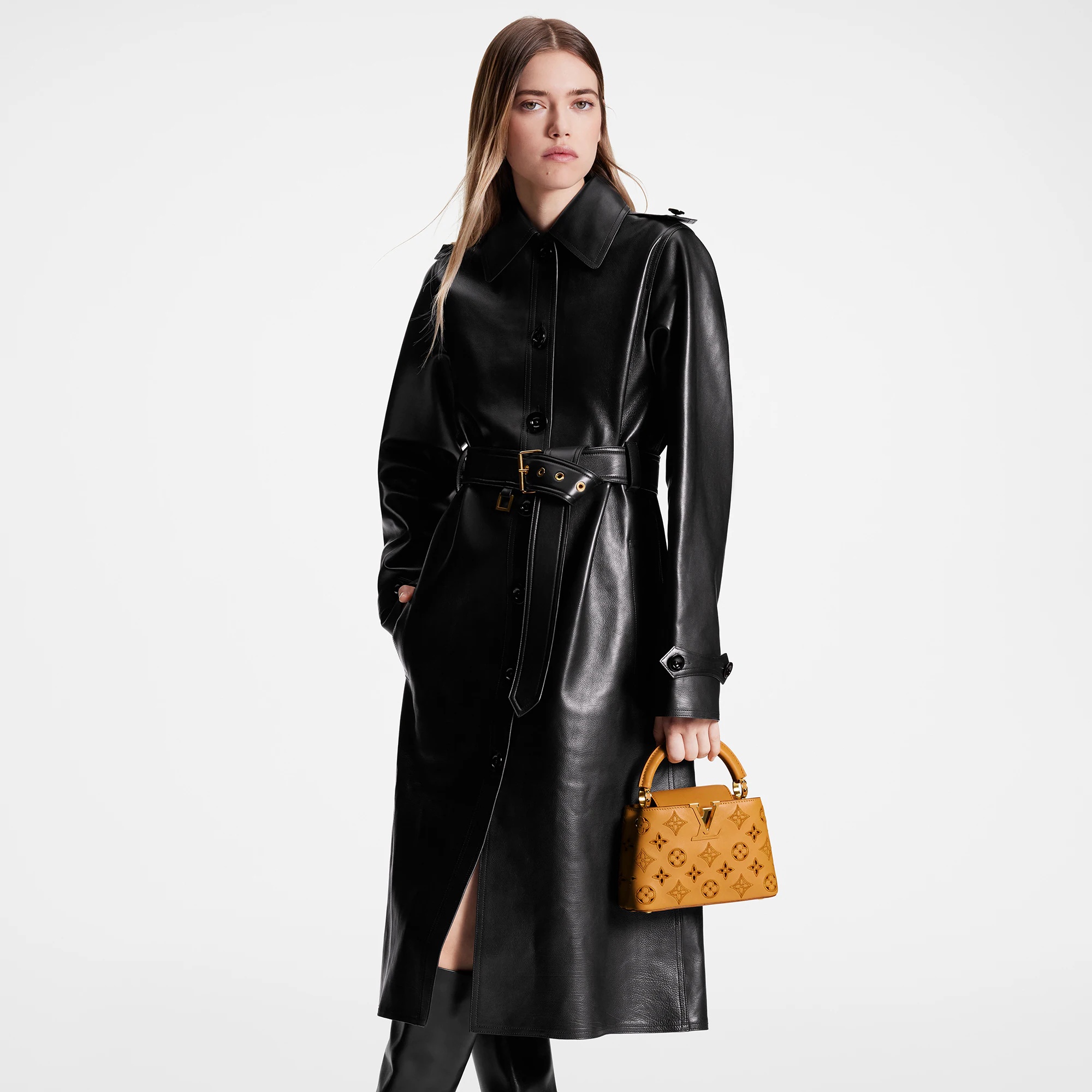 Nappa Leather Trench Coat - 5