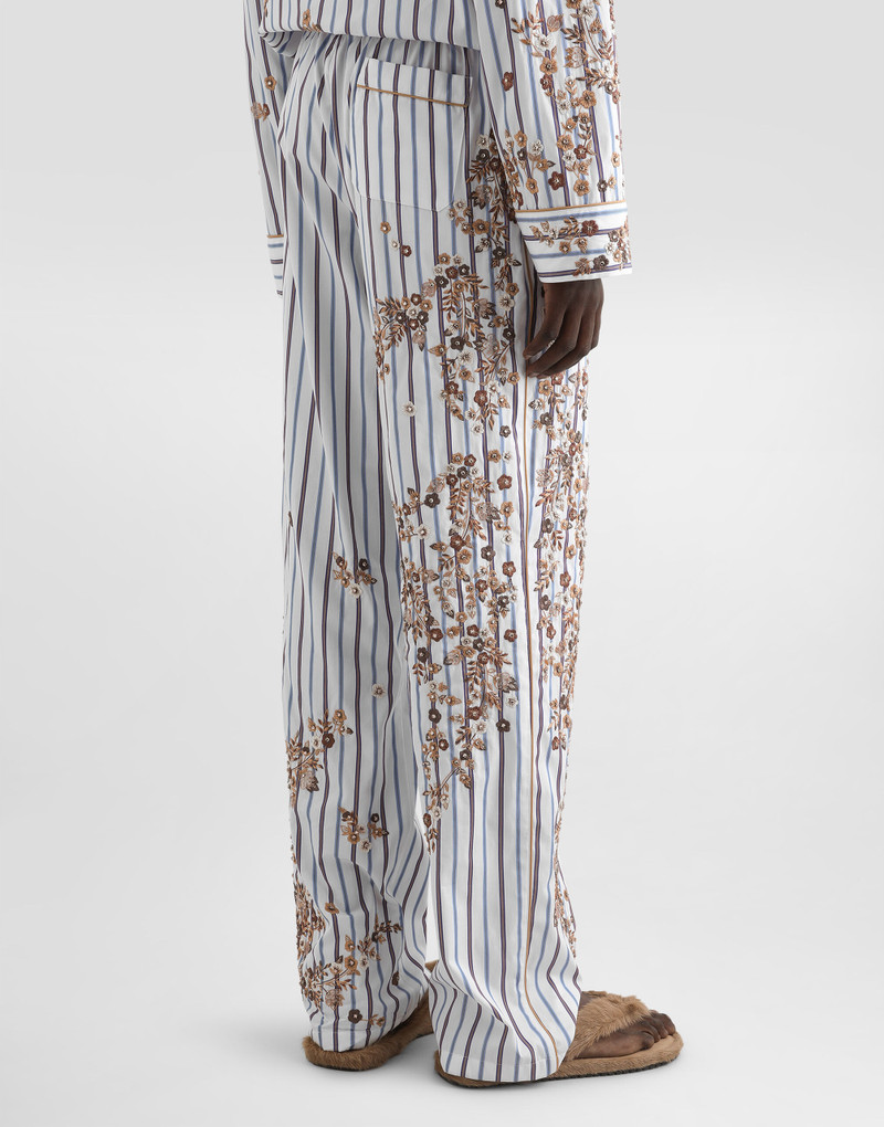 Cotton-silk vanity trousers with embroidery 6