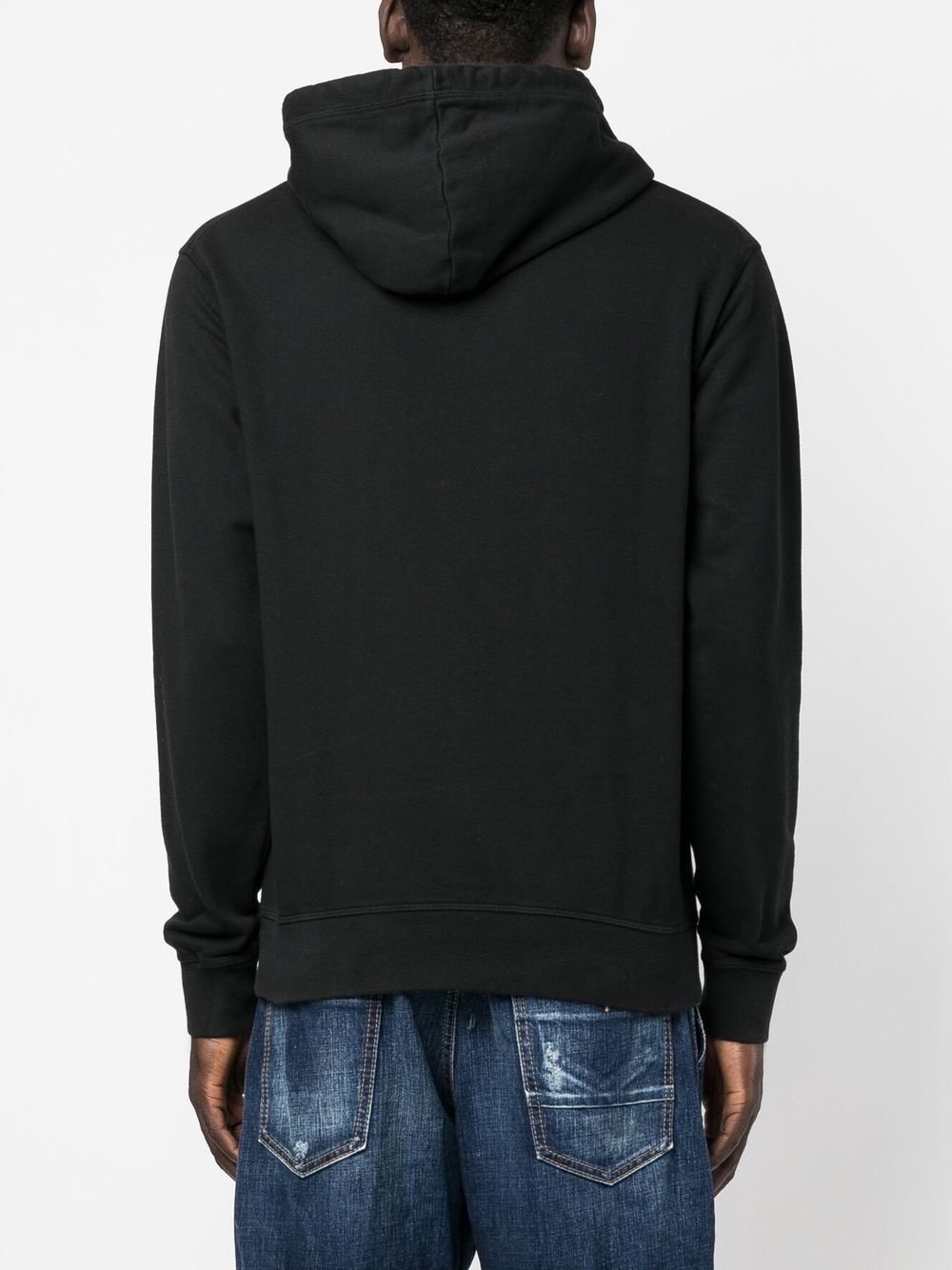 logo-print cotton hoodie - 4