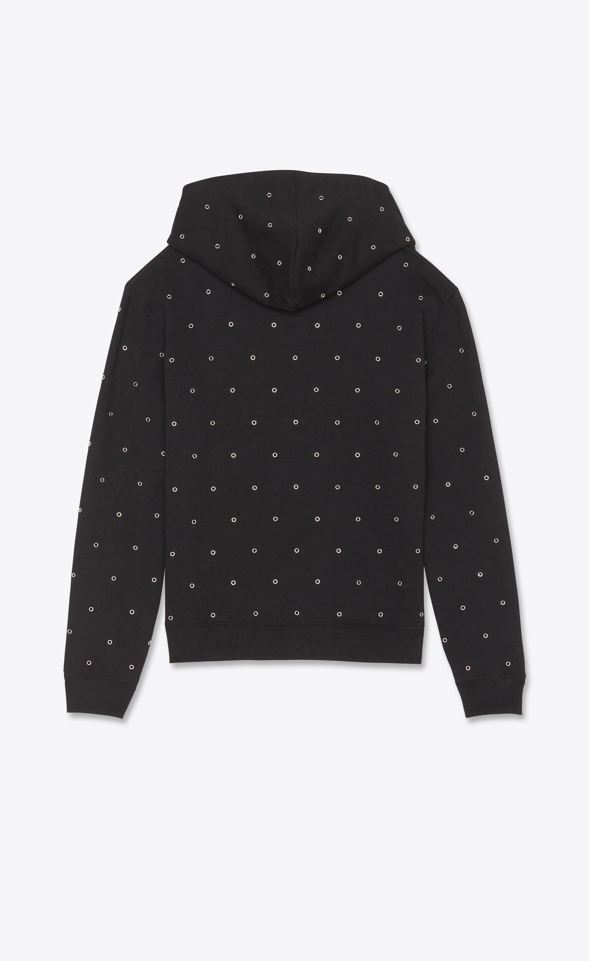 saint laurent logo hoodie with eyelets - 4