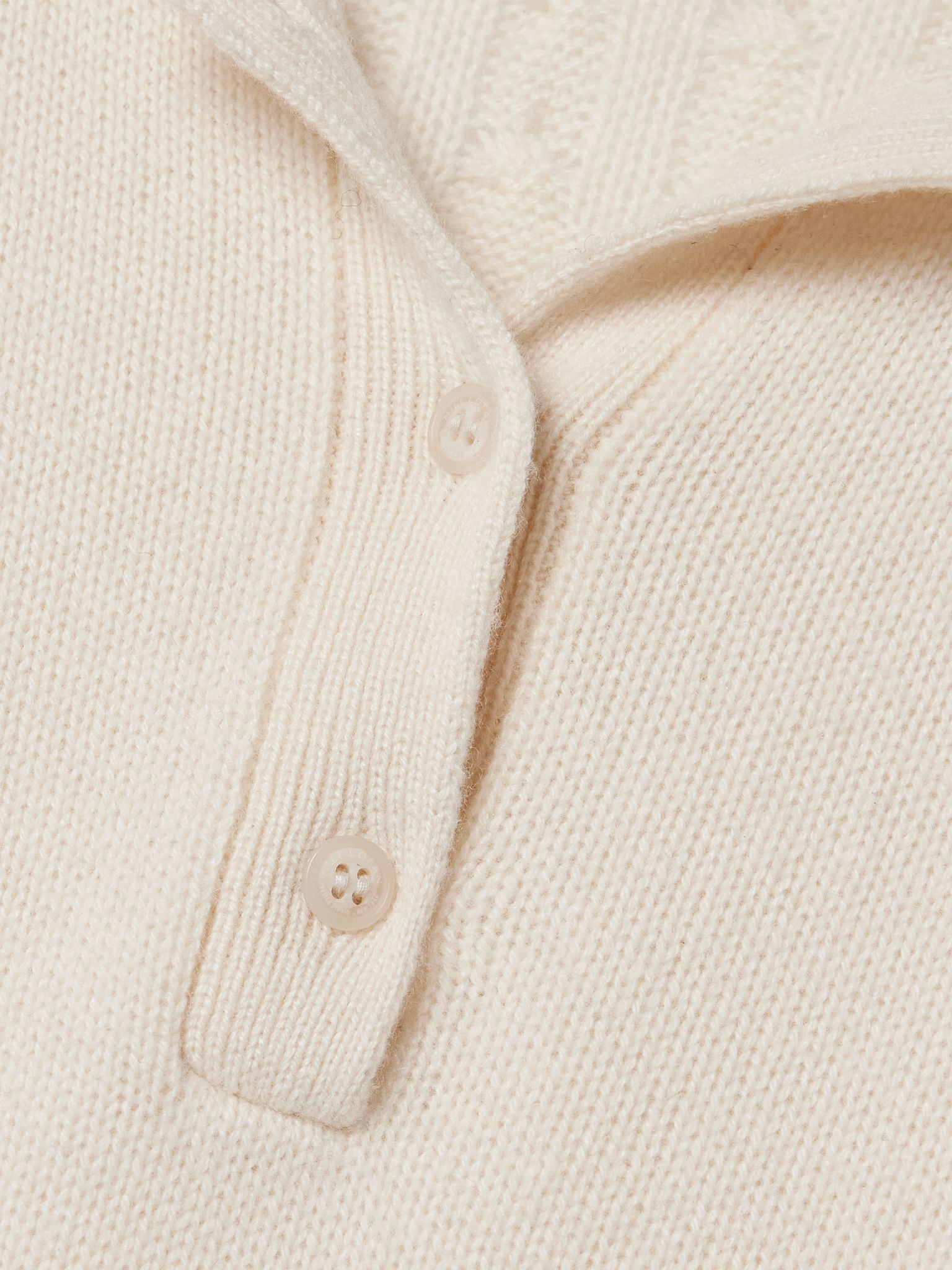 Carline striped cashmere polo sweater Ivory - 5
