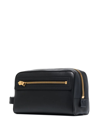 TOM FORD logo-print leather wash bag outlook